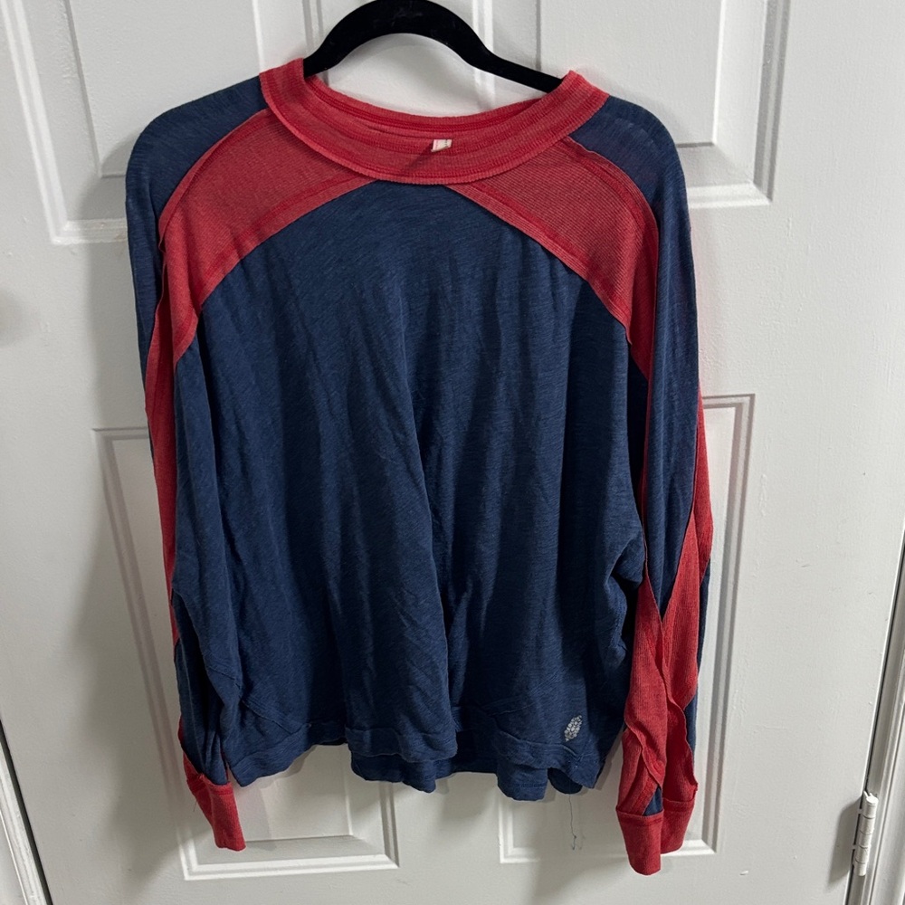 Red and Blue Long Sleeve Shirt